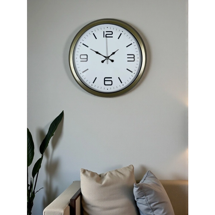 Mey İthalat® Modern Tasarım Eskitme 40 Cm Metal Duvar Saati