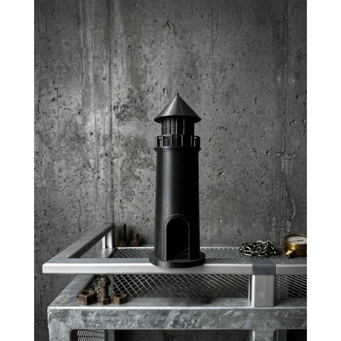 Mey İthalat® Modern Tasarımlı 3D Siyah Deniz Feneri Ev Dekor Objesi