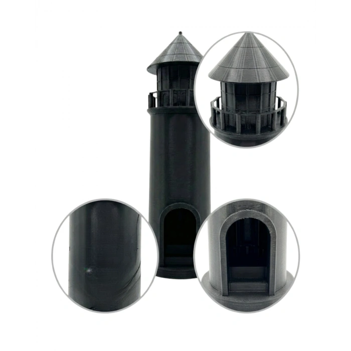 Mey İthalat® Modern Tasarımlı 3D Siyah Deniz Feneri Ev Dekor Objesi
