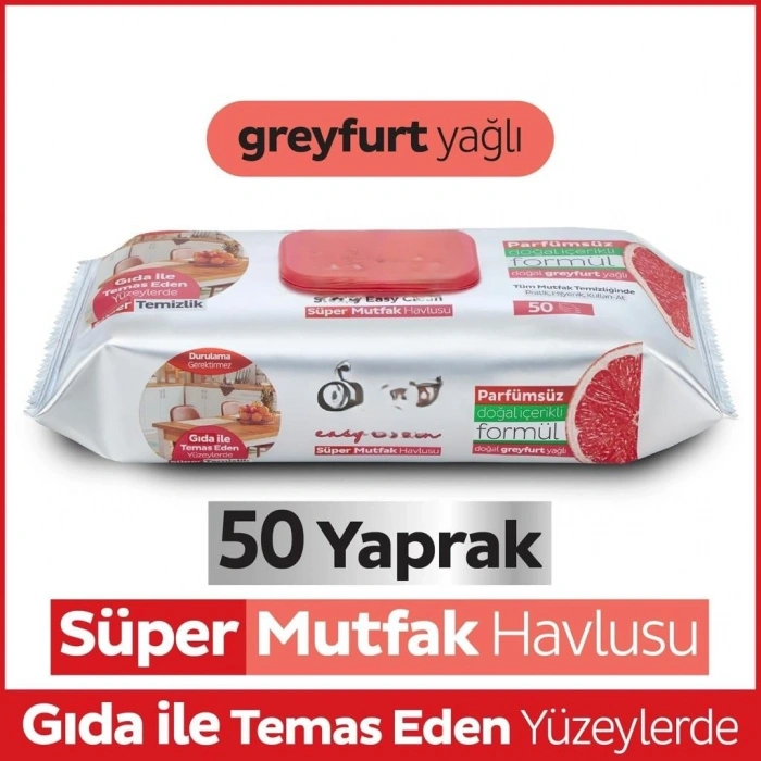 Mey İthalat® Mutfak Temizlik Havlusu 50 Adet Greyfurt