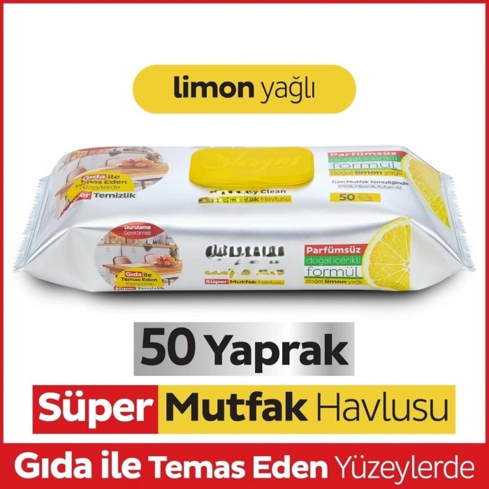 Mey İthalat® Mutfak Temizlik Havlusu 50 Adet Limon