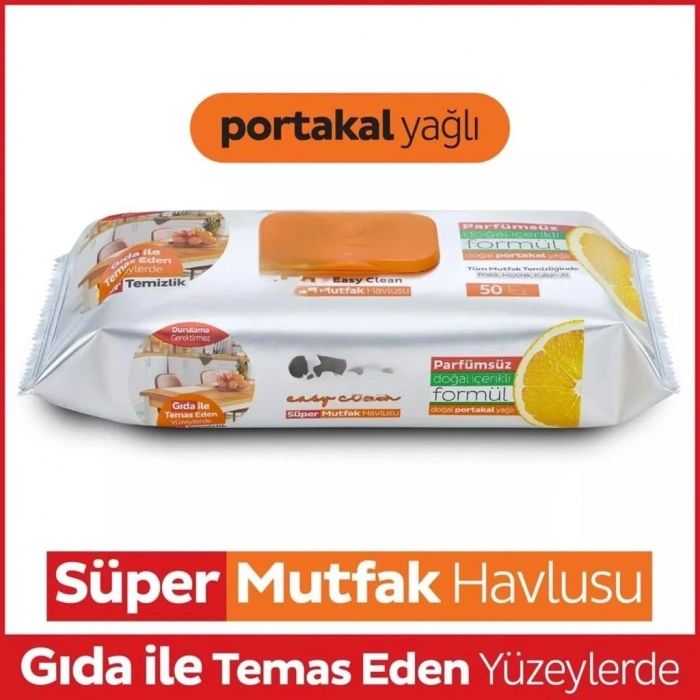 Mey İthalat® Mutfak Temizlik Havlusu 50 Adet Portakal