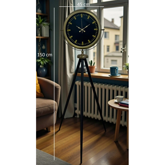 Mey İthalat® Nostalji Şık Tasarım Tripod Ayaklı Saat
