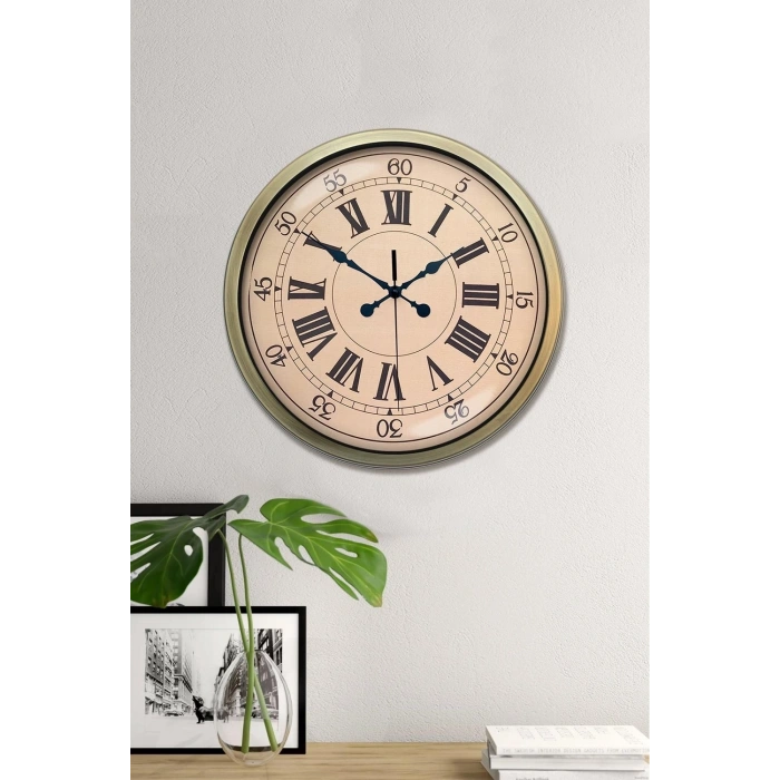 Mey İthalat® Nostalji Stil 40 Cm Metal Eskitme Duvar Saati