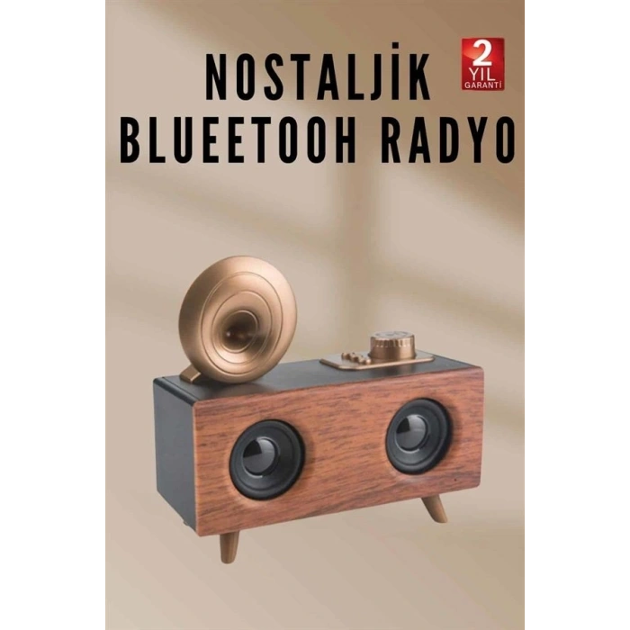 Mey İthalat® Nostaljik Radyo Bluetooth Bağlantılı Şarjlı Yüksek Ses Kaliteli Yeni Nesil