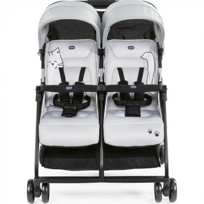 Mey İthalat®   Ohlala Twin İkiz Bebek Arabası Silver