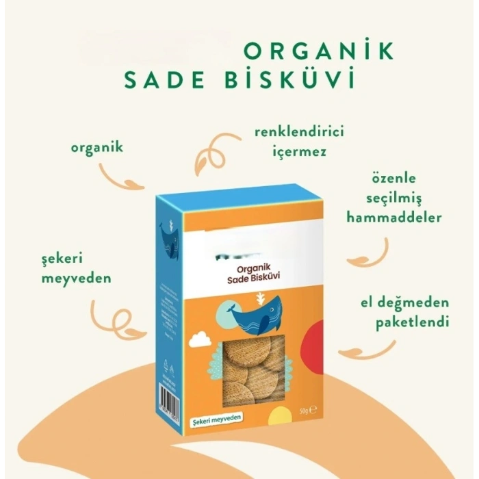 Mey İthalat® Organik Sade Bisküvi 50gr