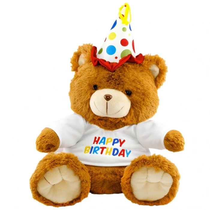 Mey İthalat® Oturan Happy Birthday Peluş Ayı 40cm