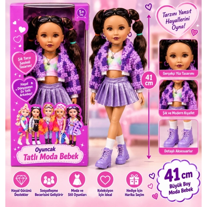 Mey İthalat® Oyuncak Tatlı Moda Bebek 41 cm