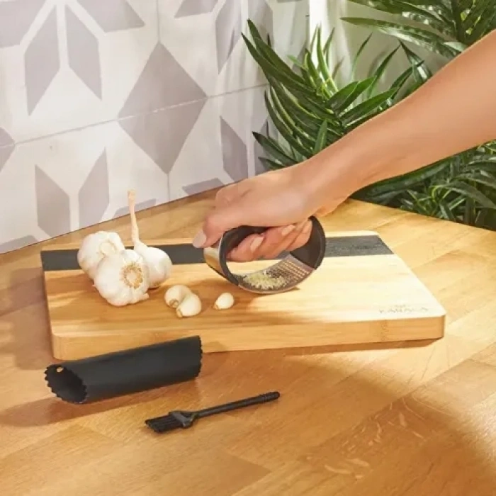 Mey İthalat® Paslanmaz Çelik Ergonomik Sarımsak Ezici Pres ve Doğrayıcı