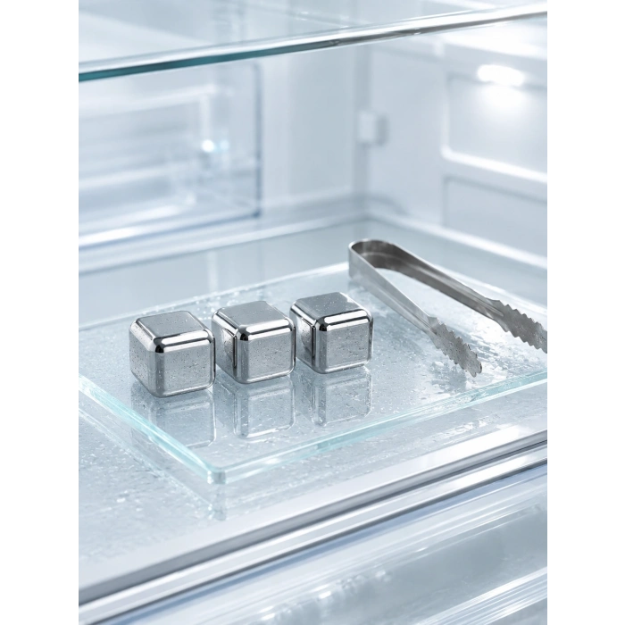 Mey İthalat® Paslanmaz Çelikten Üretilmiş Metal Buz Küpü Seti ve Buz Klipsi