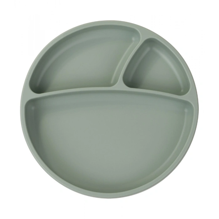 Mey İthalat®   Porsiyon Vakum Tabanlı Silikon Tabak River Green