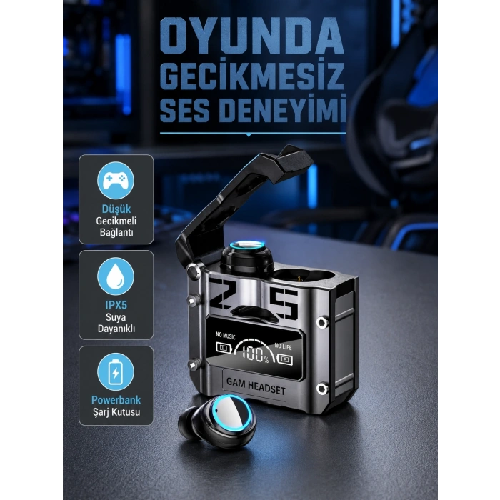 Mey İthalat® Powerbank Özellikli Bluetooth Kulaklık – Ergonomik, Suya Dayanıklı