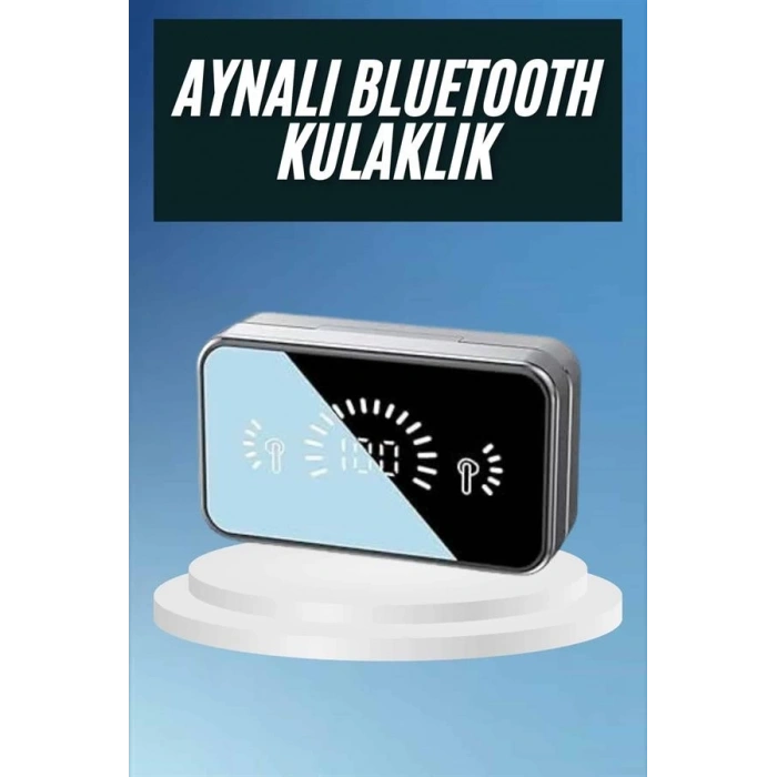Mey İthalat® Powerbankli Bluetooth Kulaklık Yüksek Ses Aynalı Çift Dijital Gösterge Ekranı