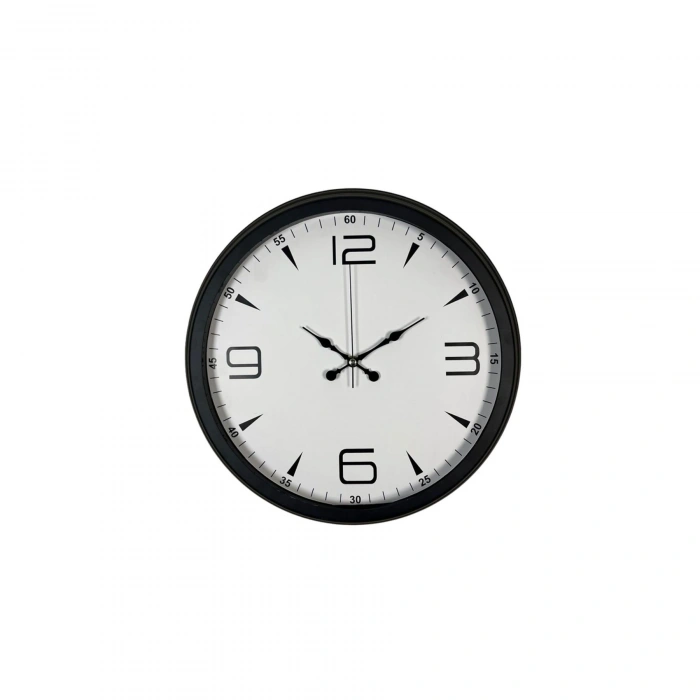 Mey İthalat® Precision Black 40 Cm Metal Duvar Saati