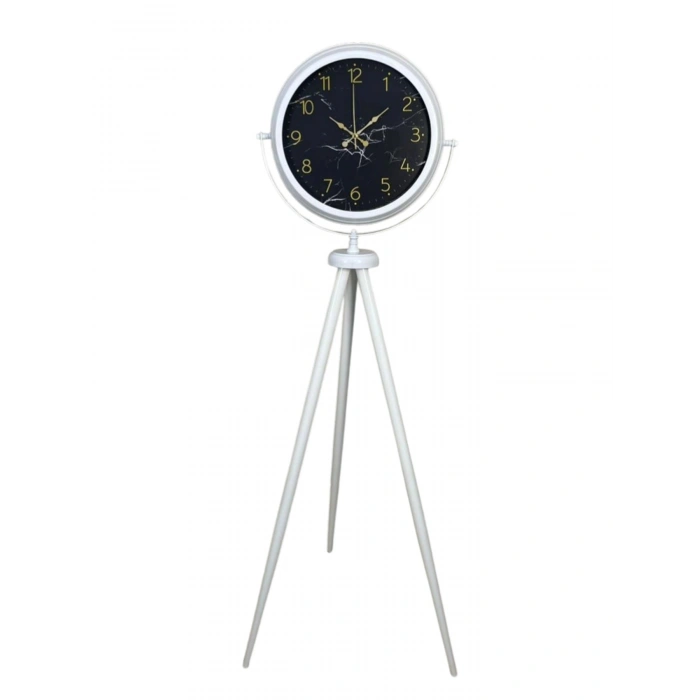 Mey İthalat® Premium Mermer Desenli Tripod Ayaklı Saat