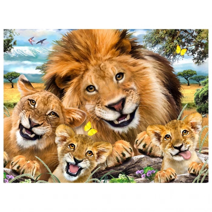 Mey İthalat®  Prime 3D - Aslan Pelüş ve Selfie 48 Parça Puzzle 15803