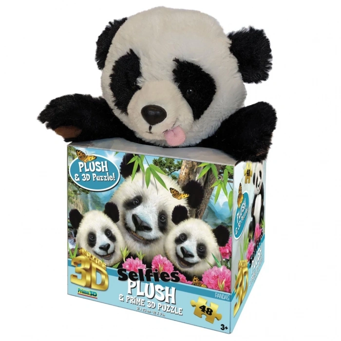 Mey İthalat®  Prime 3D - Panda Pelüş ve Selfie 48 Parça Puzzle 15800