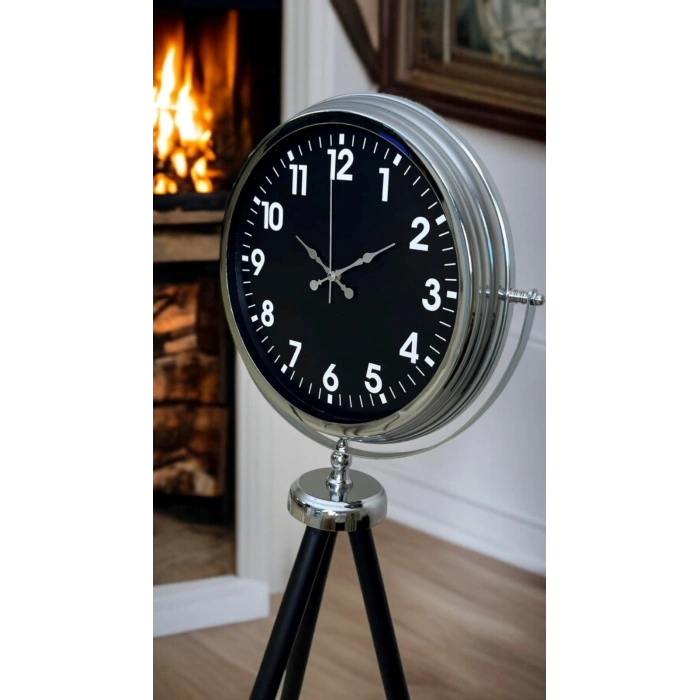 Mey İthalat® Prime Krom Tripod Ayaklı Saat