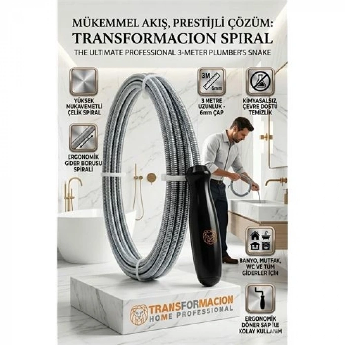 Mey İthalat® Profesyonel Gider Açıcı Spiral Çelik 3 Metre 723030