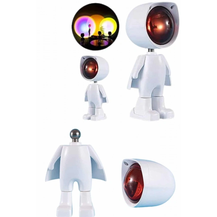 Mey İthalat® Projeksiyon Güneş Lambası Astronot Gün Batımı Projektör LED Işıklı Yeni Nesil
