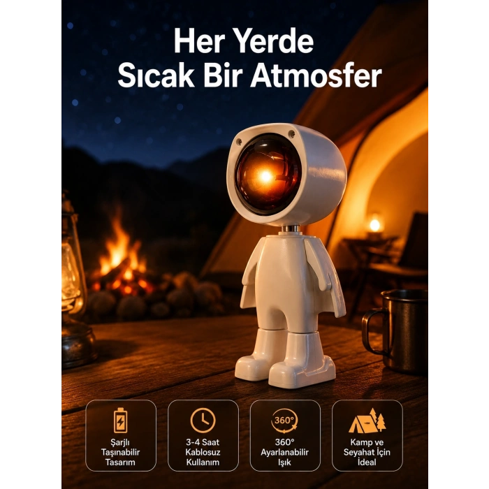 Mey İthalat® Projektör Atmosfer Işık Lambası Projektör Güneş Lambası Masa Lambası