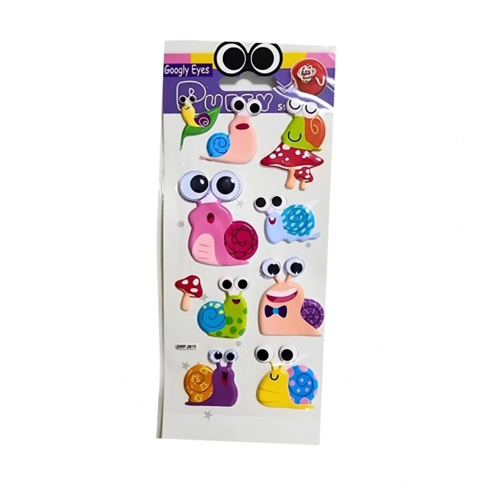 Mey İthalat® Puffy Stickers Googly Eyes Salyangozlar