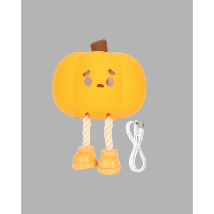 Mey İthalat® Pumpkin LED Night Light Dokunmatik Şarjlı Silikon Gece Lambası Yeni Nesil