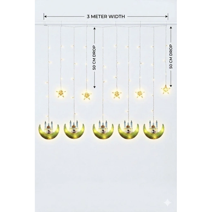 Mey İthalat® Ramazan Perde LED Işık 3 Metre