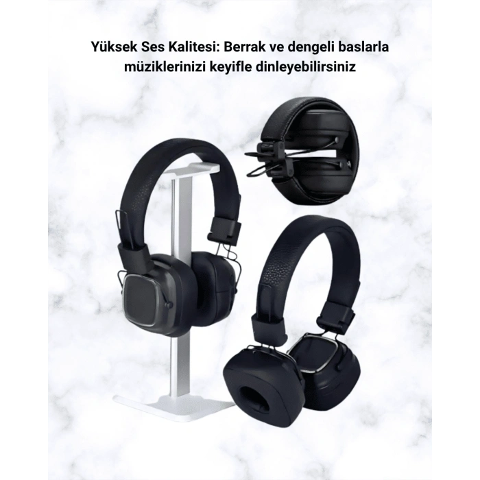 Mey İthalat® Renkli Işık Efektli Bluetooth 5.3 Müzik Kulaklığı Yeni Nesil