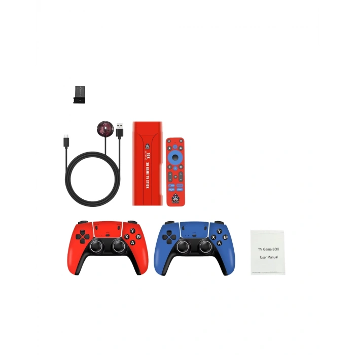 Mey İthalat® Retro Android Game Stick 64GB 10K HD Çift Kişilik Oyun Konsolu