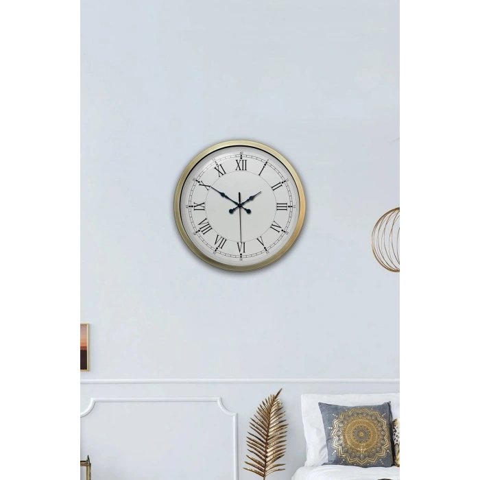 Mey İthalat® Retro Modern Roma Rakamlı 40 Cm Metal Duvar Saati