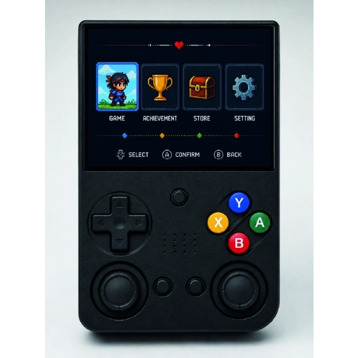 Mey İthalat® Retro Oyun Konsolu Çift Analog Joystick 64GB Hafızalı Taşınabilir El Konsolu