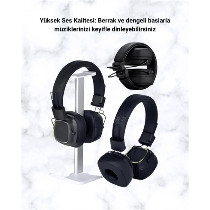 Mey İthalat® RGB Işıklı Katlanabilir Bluetooth 5.3 Kulak Üstü Kulaklık