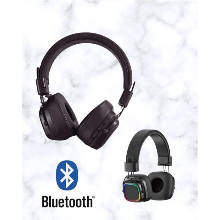 Mey İthalat® RGB Işıklı Katlanabilir Bluetooth 5.3 Kulak Üstü Kulaklık