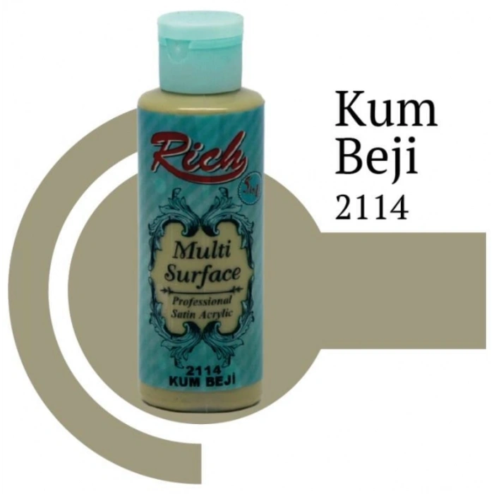 Mey İthalat® Rich Multi Surface 2114 Kum Beji Akrilik Boya 120 cc