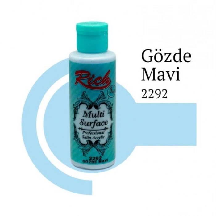 Mey İthalat® Rich Multi Surface 2292 Gözde Mavi Akrilik Boya 120 cc