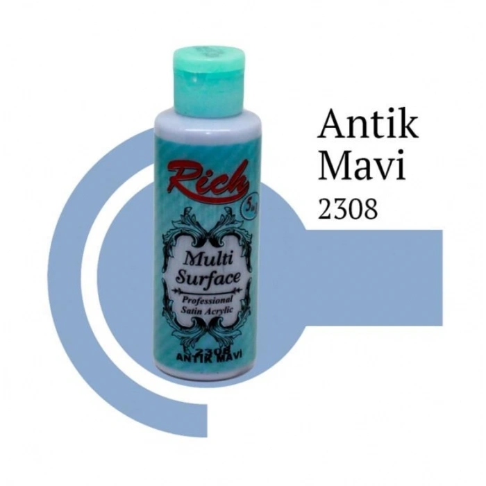 Mey İthalat® Rich Multi Surface 2306 Antik Mavi Akrilik Boya 120 cc