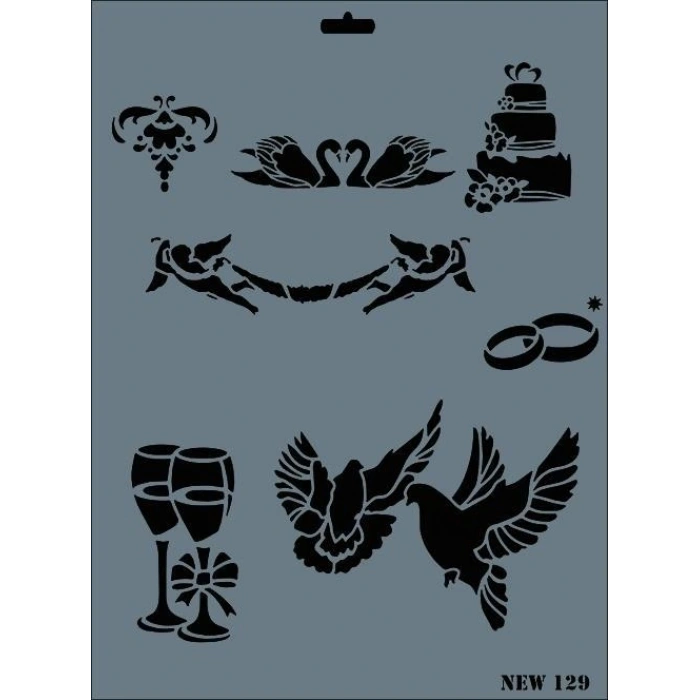 Mey İthalat® Rich New Seri N-129 Stencil 35x25 cm