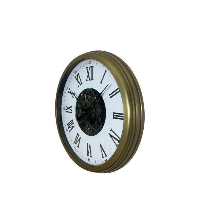 Mey İthalat® Roma Elegance Eskitme 60 Cm Çarklı Duvar Saati