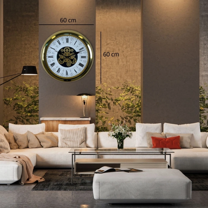 Mey İthalat® Royal Legacy Gold 60 Cm Çarklı Duvar Saati