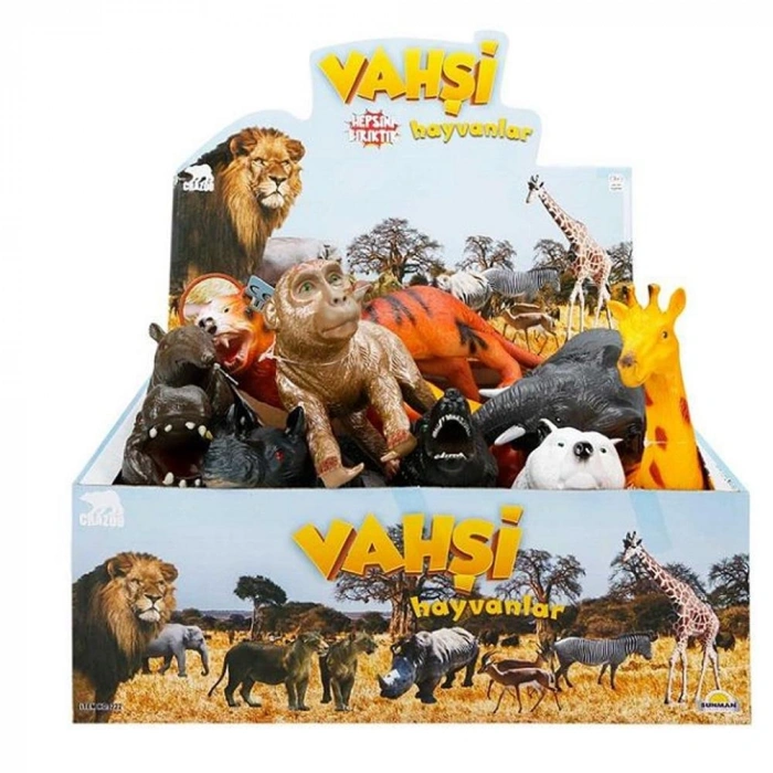 Mey İthalat® S00000725 VAHŞİ HAYVANLAR FOAM SESLİ 27CM -SUN
