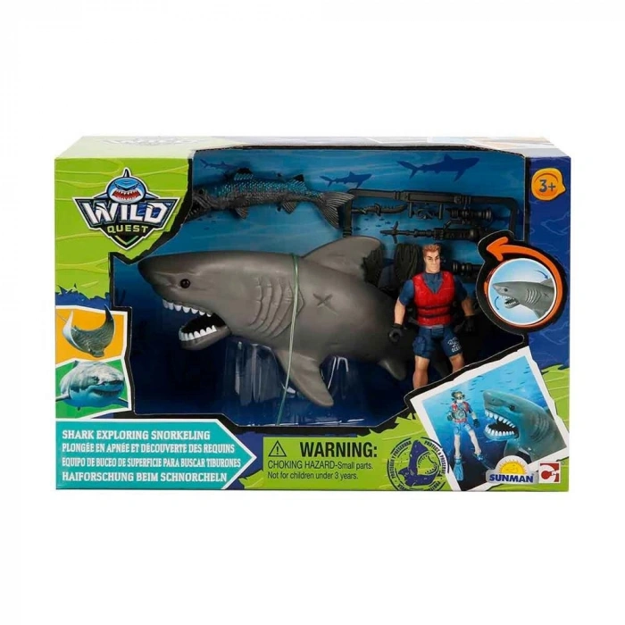 Mey İthalat® S01049012 Wild Quest Köpek Balığı ve Dalgıç Adam Oyun Seti