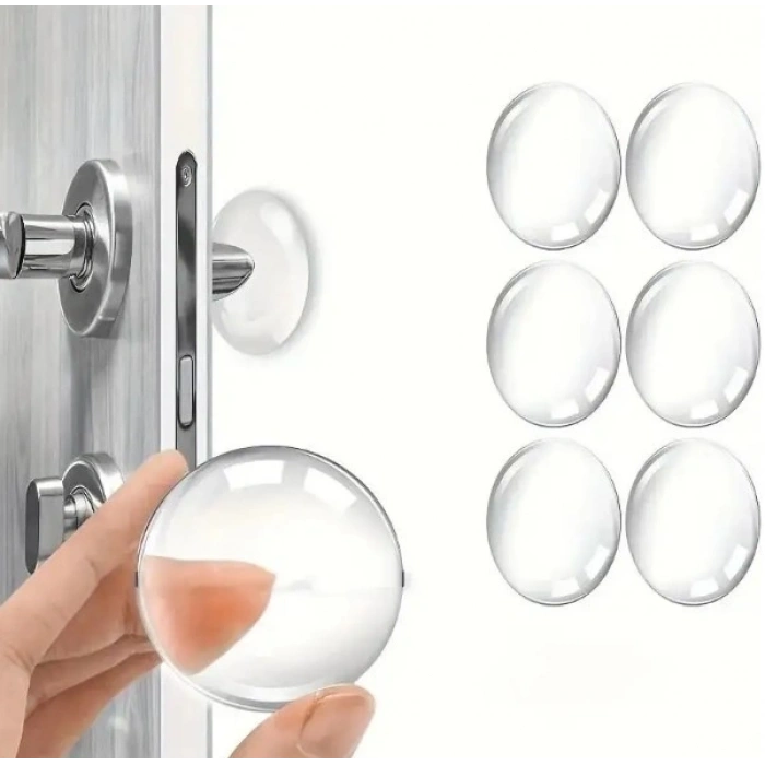 Mey İthalat® Şeffaf  Silikon Mobilya ve Kapı Durdurucu Darbe Pedi 6 lı