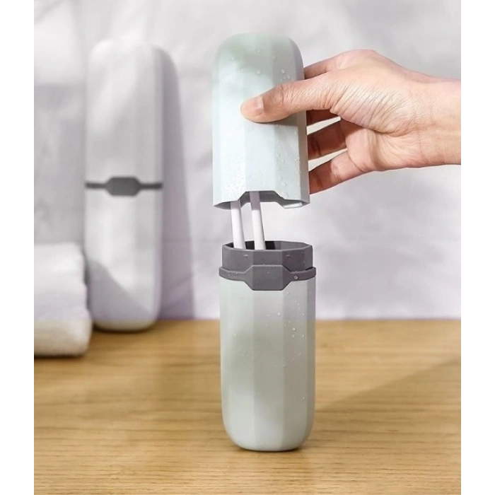 Mey İthalat® Seyahat Tipi Diş Fırçası ve Makyaj Fırçası Kabı 3 Renk