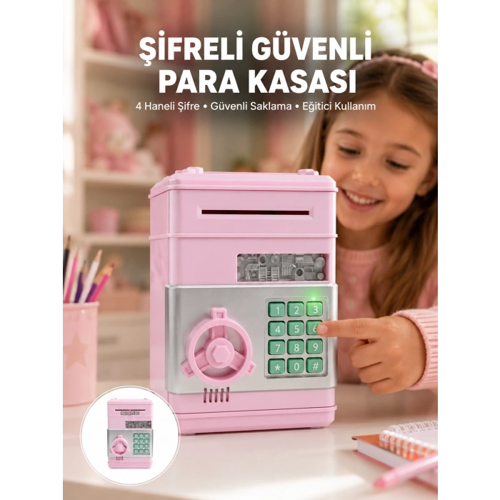 Mey İthalat® Şifreli Elektronik Para Biriktirme Kumbarası Büyük Kapasiteli