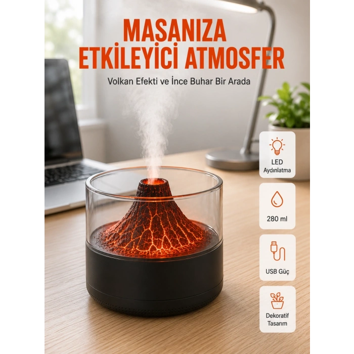Mey İthalat® Şık Tasarımlı Aromaterapi ve Nemlendirici Cihaz