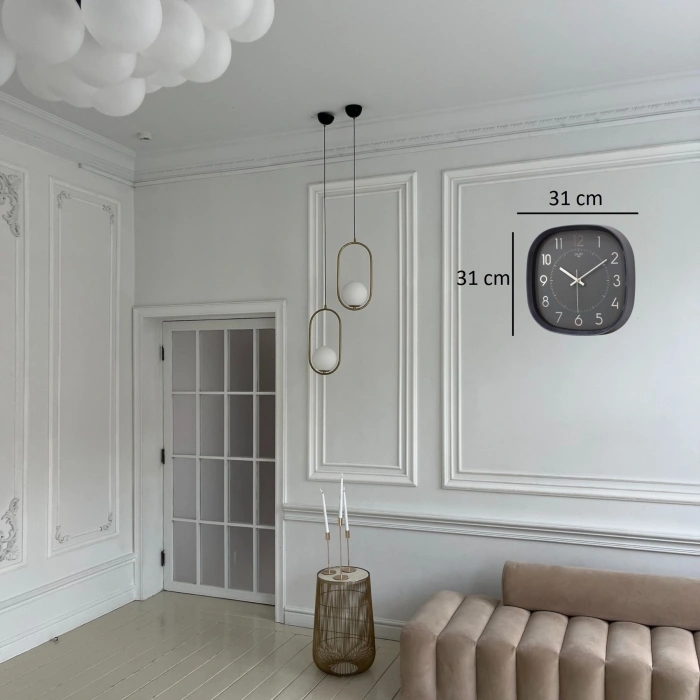 Mey İthalat® Siyah 31 Cm Dekoratif Duvar Saati