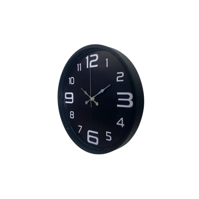 Mey İthalat® Siyah Modern 36 Cm Duvar Saati