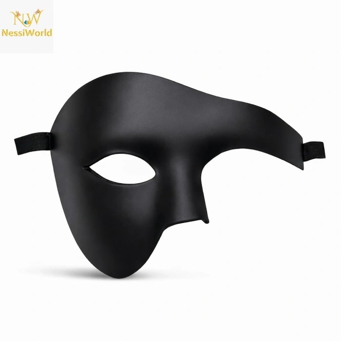Mey İthalat® Siyah Yarım Erkek Maske – Phantom Parti & Balo Maskesi